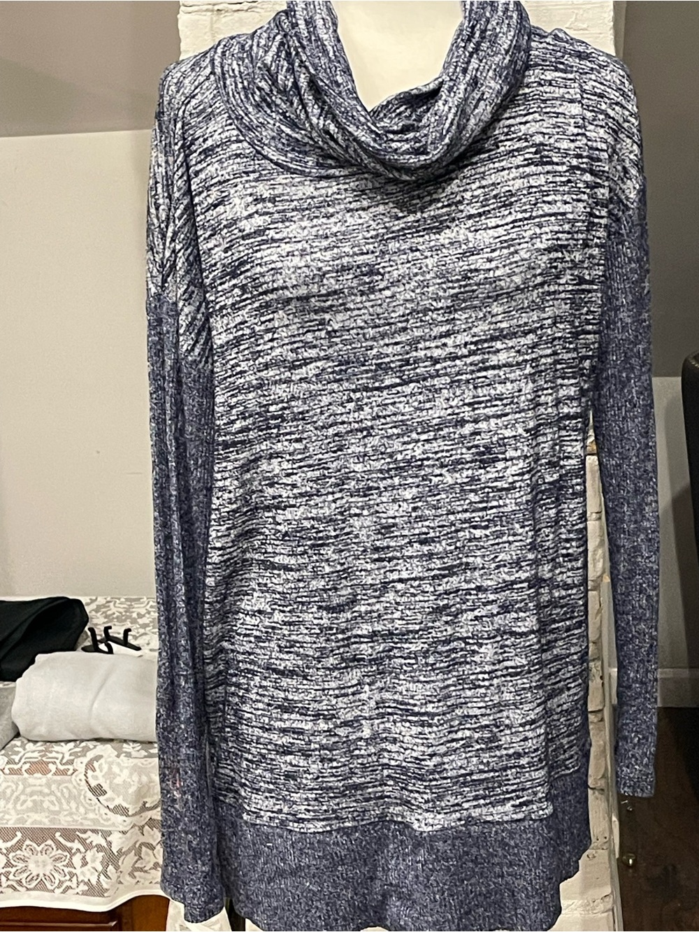 GAP Navy Heather Cowl Neck Pullover Sweater